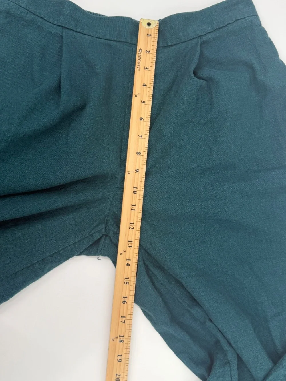 Banana Republic Pants Women Medium Green Wide Leg Cropped Linen Blend Pull On